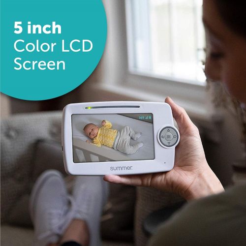 썸머인펀트 [아마존 핫딜] Summer Infant Summer Lookout 5 LCD Video Baby Monitor - Digital Zoom, 1000ft Range, Two-Way Audio, Night Vision, Temperature Display, and No-Hole Wall Mount