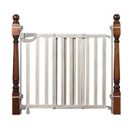 [아마존 핫딜] Summer Infant Banister & Stair Safety Gate with Extra Wide Door, Wood, 33 - 46, Birch Stain with Gray Accents, 33-46