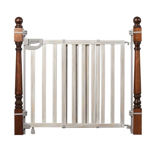 썸머인펀트 [아마존 핫딜] Summer Infant Banister & Stair Safety Gate with Extra Wide Door, Wood, 33 - 46, Birch Stain with Gray Accents, 33-46