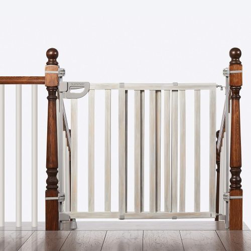 썸머인펀트 [아마존 핫딜] Summer Infant Banister & Stair Safety Gate with Extra Wide Door, Wood, 33 - 46, Birch Stain with Gray Accents, 33-46