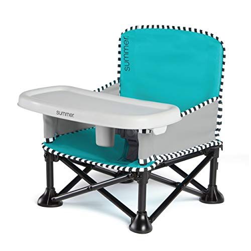 썸머인펀트 [아마존베스트]Summer Infant Summer Pop ‘n Sit SE Booster Chair, Sweet Life Edition, Aqua Sugar Color  Booster Seat for...