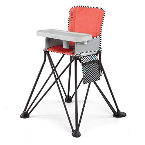 썸머인펀트 [아마존베스트]Summer Infant Summer Pop ‘n Dine SE Highchair, Sweet Life Edition, Mango Melon Color - Portable High Chair...