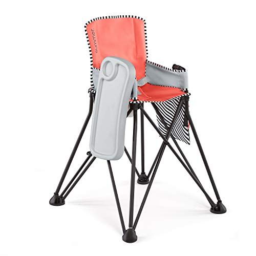 썸머인펀트 [아마존베스트]Summer Infant Summer Pop ‘n Dine SE Highchair, Sweet Life Edition, Mango Melon Color - Portable High Chair...