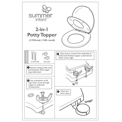 썸머인펀트 [아마존베스트]Summer Infant 2-in-1 Toilet Trainer (Round) - Potty Training Seat - Toddler & Adult Space-Saving Potty Topper