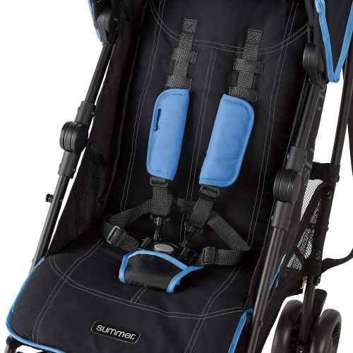 썸머인펀트 [아마존베스트]Summer Infant Summer 3Dlite+ Convenience Stroller, Blue/Matte Black  Lightweight Umbrella Stroller with Oversized Canopy, Extra-Large Storage and Compact Fold