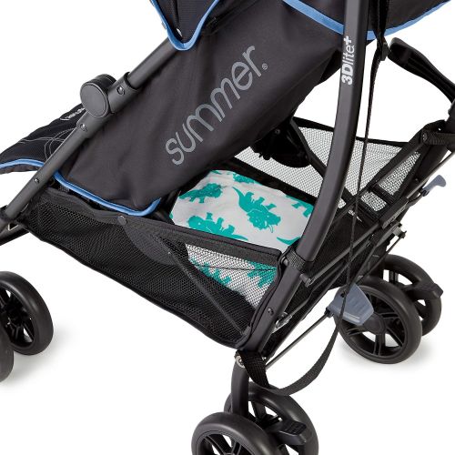 썸머인펀트 [아마존베스트]Summer Infant Summer 3Dlite+ Convenience Stroller, Blue/Matte Black  Lightweight Umbrella Stroller with Oversized Canopy, Extra-Large Storage and Compact Fold