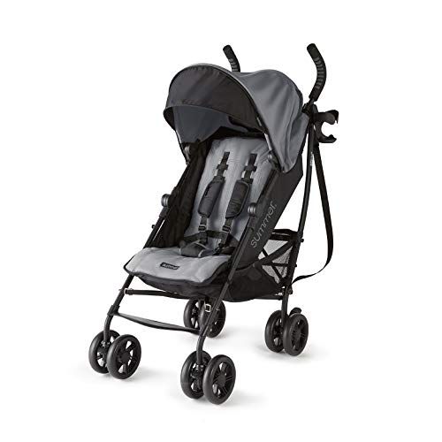 썸머인펀트 Summer Infant Summer 3Dlite+ Convenience Stroller, Matte Gray  Lightweight Umbrella Stroller with Oversized Canopy, Extra-Large Storage and Compact Fold