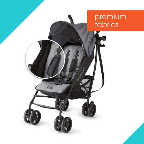 썸머인펀트 Summer Infant Summer 3Dlite+ Convenience Stroller, Matte Gray  Lightweight Umbrella Stroller with Oversized Canopy, Extra-Large Storage and Compact Fold