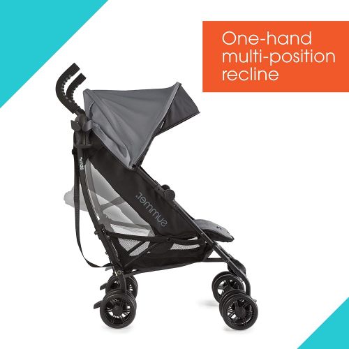 썸머인펀트 Summer Infant Summer 3Dlite+ Convenience Stroller, Matte Gray  Lightweight Umbrella Stroller with Oversized Canopy, Extra-Large Storage and Compact Fold