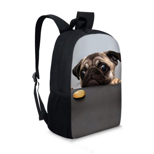  Summeridea Cool 3D Pug Dog Animals Children School Book Bag Kids Printing Backpacks