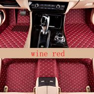 Summir Fit for Infiniti Q70L 2013-2019 Leather Car Floor Auto Mats Waterproof Mat Non Toxic and inodorous(Wine red)