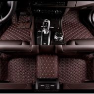 Summir Fit for Infiniti Q70L 2013-2019 Leather Car Floor Auto Mats Waterproof Mat Non Toxic and inodorous(Coffee)