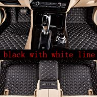 Summir Fit for BMW X5 5 Seats E70 2008-2013 Leather Car Floor Auto Mats Waterproof Mat Non Toxic and inodorous (Black/White)