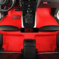Summir Fit for Jeep Wrangler 2018 Leather Car Floor Auto Mats Waterproof Mat Non Toxic and inodorous … (red)