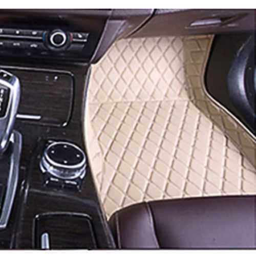  Summir Fit for Mercedes-Benz CLK Series C209 2004-2006 Leather Car Floor Auto Mats Waterproof Mat Non Toxic and inodorous (Beige)