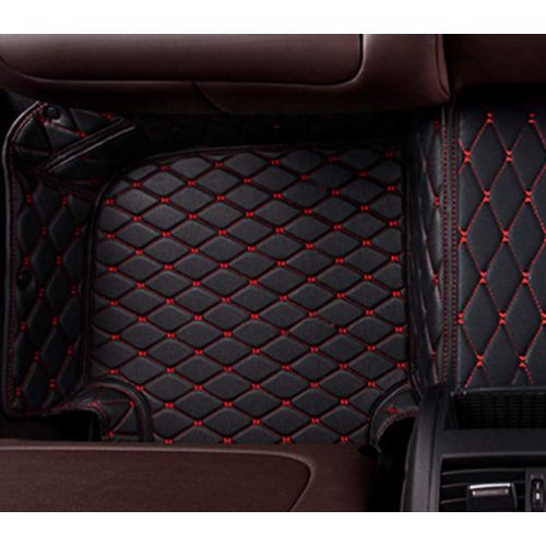  Summir Fit for Cadillac CTS 4 Doors 2008-2013 Leather Car Floor Auto Mats Waterproof Mat Non Toxic and inodorous (Black/red)