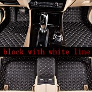 Summir Fit for Cadillac CTS 4 Doors 2008-2013 Leather Car Floor Auto Mats Waterproof Mat Non Toxic and inodorous (Black/White)