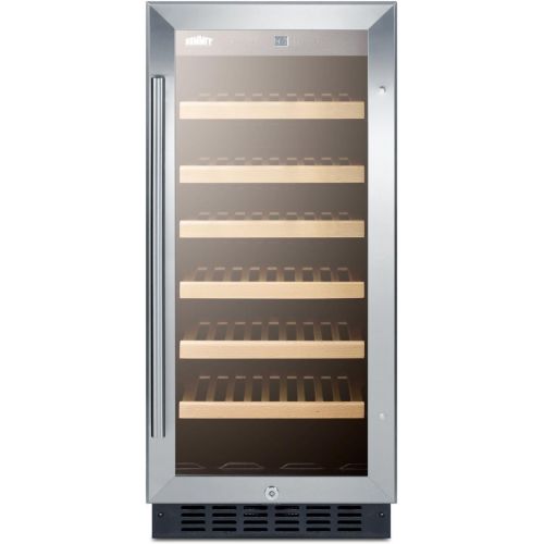  [아마존베스트]Summit Appliance Summit SWC1535B 15 Built-In Undercounter Glass Door Wine Cellar with Lock and Digital Controls, Glass/Black