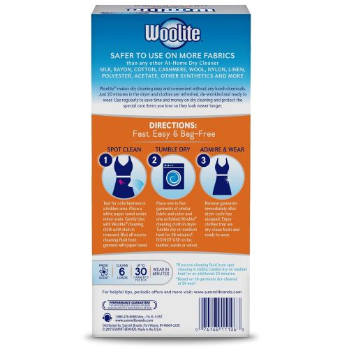  Summit Brands Woolite At Home Dry Cleaner, Fresh Scent, 4 Pack, 24 Cloths