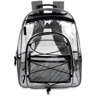 Summit Ridge See Through Clear Backpack Heavy Duty - Transparent Bag, Athletic with Reinforced Straps (Green)