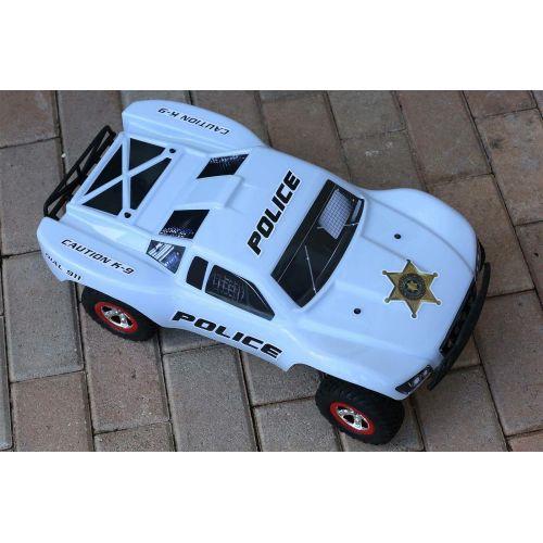  SummitLink Custom Body Police White Style Compatible for 1/10 Scale RC Car or Truck (Truck not Included) SS-POW-01