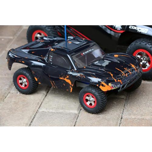  SummitLink Compatible Custom Body Muddy Orange Over Black Replacement for 1/16 Scale RC Car or Truck (Truck not Included) SSMN-BR-01