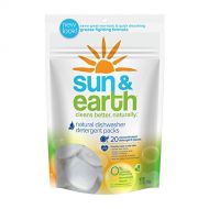 Sun & Earth Natural Automatic Dishwasher Detergent Pods - Free-and-Clear Dishwashing Tablet Packs - 20 Count...