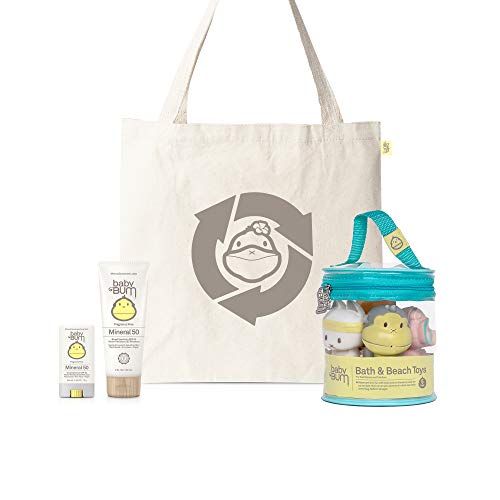  Sun Bum Baby Bum Duke’s Beach Bundle. Baby, Toddler and Kid Friendly Beach Set with Fragrance Free Mineral SPF 50 Lotion, SPF 50 Face Stick, and Beach Toys.