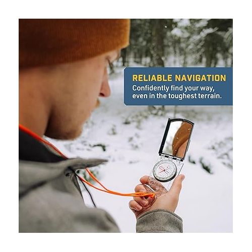  Sun Company ProSight Sighting Map Compass with Adjustable Declination - Lightweight Orienteering Baseplate Compass for Hiking, Backpacking, and Survival Navigation | Professional Grade Compass