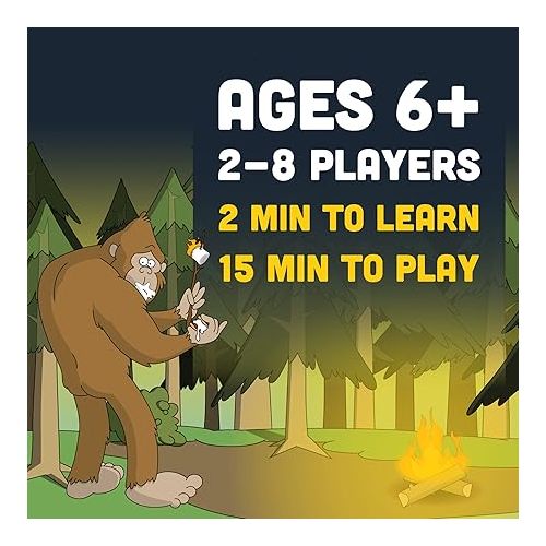  Camping with Sasquatch by Big Discoveries - A 128-Count Family Card Game with a Roar! | Fun Rummy Meets Slapjack Card Games for Kids, Teens, Adults, and Families