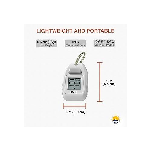  Sun Company Digital Zipogage - Compact Zipperpull Digital Thermometer | for Skiing, Snowboarding, Cold-Weather Camping, Snowshoeing, or Any Outdoor Activity