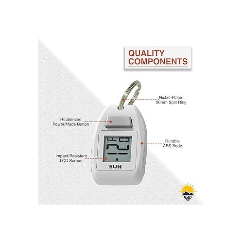  Sun Company Digital Zipogage - Compact Zipperpull Digital Thermometer | for Skiing, Snowboarding, Cold-Weather Camping, Snowshoeing, or Any Outdoor Activity