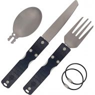 Sun Company ClickWare - Titanium and Aluminum Modular Cooking/Eating Utensils for Camping, Backpacking, or Travel Lightweight Cutlery Attachments with Universal Handle