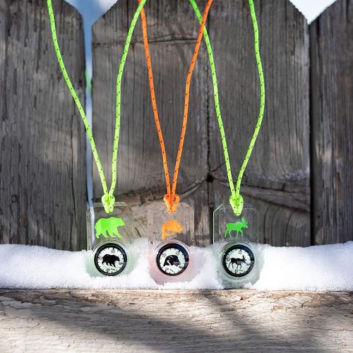  Sun Company Wildlife Compass for Kids - Childrens Compasses for Camping, Hiking, and Exploring Break-Away Neon Lanyard