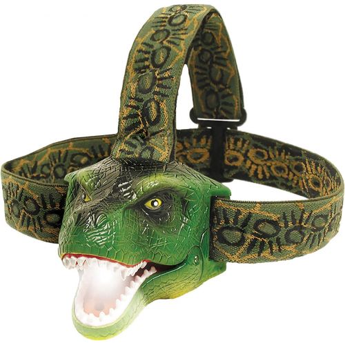  Sun Company The Original DinoBryte LED Headlamp - T-Rex Dinosaur Headlamp for Kids Dinosaur Toy Head Lamp Flashlight for Boys, Girls, or Adults Perfect for Camping, Hiking, Reading, and Partie