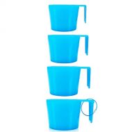 Sun Company Zero Mugs - 4-Pack of Stackable Nesting Camping Mugs Dishwasher-Safe Space-Saving Travel Cups Great for Coffee, Tea, or Cold Beverages (Blue Ice)