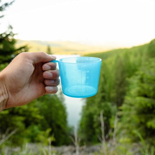  Sun Company Zero Mugs - 4-Pack of Stackable Nesting Camping Mugs Dishwasher-Safe Space-Saving Travel Cups Great for Coffee, Tea, or Cold Beverages (Blue Ice)