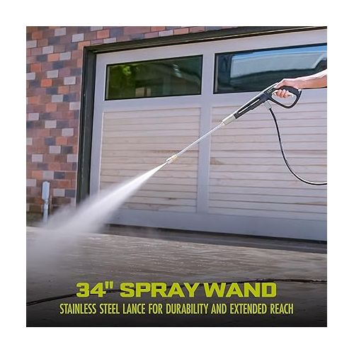  Sun Joe SPX3000 Electric Pressure Washer, 2030 PSI | 1.2 GPM Rated Flow | Dual Detergent Tanks | Ideal for Cars/Fences/RVs/ATVs/Patios/Sidewalk