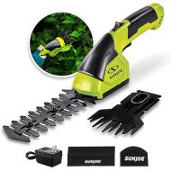 Sun Joe HJ604C Cordless Grass Shear + Shrubber Handheld Trimmer, (w/ Battery + Charger Included), Green, 7.2V