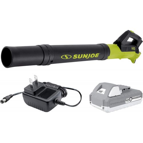  Sun Joe 24V-TB-LTE 24-Volt Cordless Compact Turbine Jet Blower, Kit (w/2.0-Ah Battery + Quick Charger)