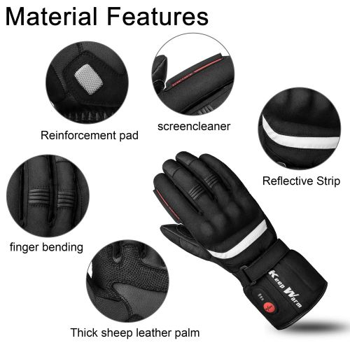  Sun Will Professional Heated Motorcycle Gloves,Electric Rechargable Battery Gloves Warmer for Men Women,Winter Ski Hiking Bicycle Cycling Hunting Fishing powered snowboarding Mitten Hand Wa