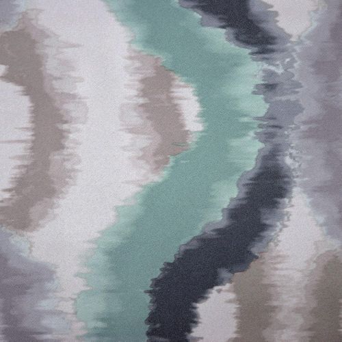  Sun Zero Burbank Geometric Ogee Watercolor Print Energy Efficient Grommet Curtain Panel, 54 x 84, Linen