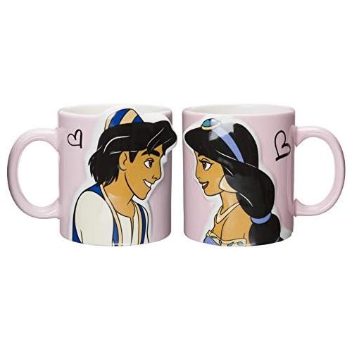 디즈니 Sun art Disney Princess Jasmine & Aladdin Kiss Pair Mug Cups (Japan Import)