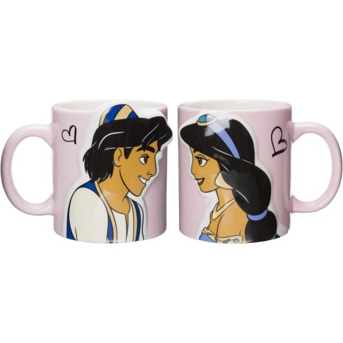 디즈니 Sun art Disney Princess Jasmine & Aladdin Kiss Pair Mug Cups (Japan Import)