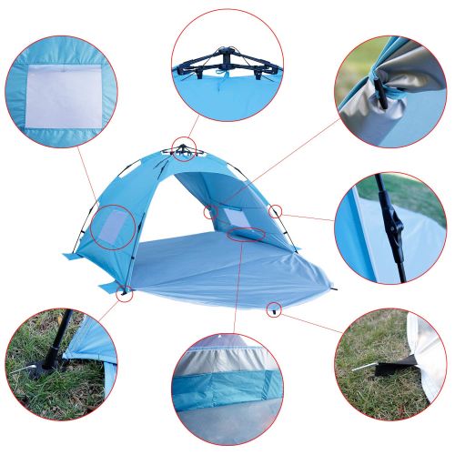  Sun-shelter Portable Beach Tent 2 3 Person Instant Camping Tent UV Protection Beach Shade Outdoor Activities