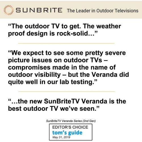  SunBriteTV Outdoor Television 55-inch Veranda (2nd Gen) 4K UHD HDR LED TV, SB-V-55-4KHDR-BL