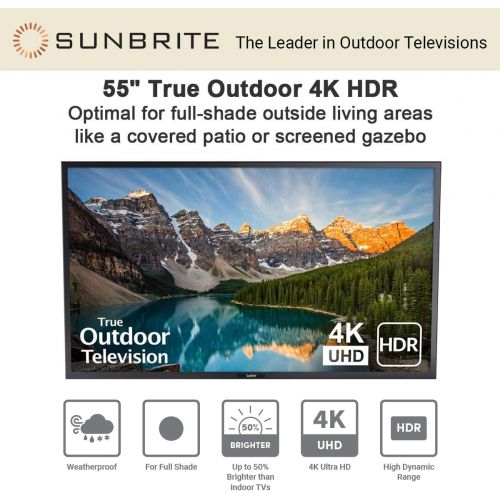  SunBriteTV Outdoor Television 55-inch Veranda (2nd Gen) 4K UHD HDR LED TV, SB-V-55-4KHDR-BL