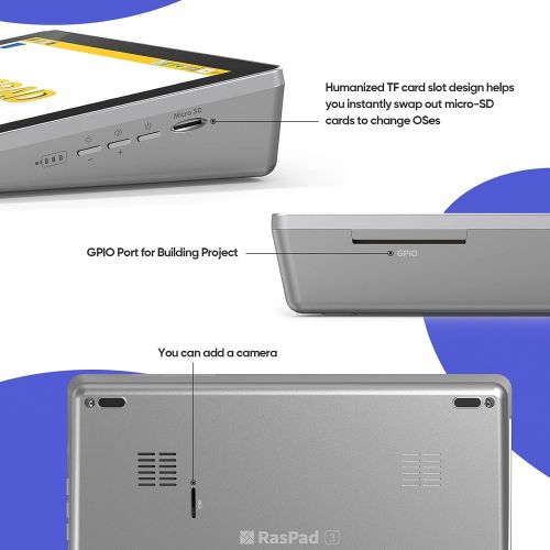  SunFounder RasPad 3.0 - an All-in-One Raspberry Pi 4B Tablet with a Built-in Battery, 10.1 Touchscreen, and onboard Audio for IoT/Progamming/Gaming/3D Printing Projects