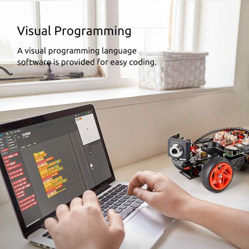  SunFounder Smart Video Car Kit V2.0 for Raspberry Pi 3 Model B+ B 2B Graphical Visual Programming Language Remote Control by UI on Windows Mac Web Browser Electronic Toy with Detai