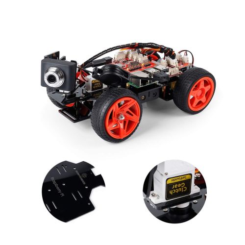  SunFounder Smart Video Car Kit V2.0 for Raspberry Pi 3 Model B+ B 2B Graphical Visual Programming Language Remote Control by UI on Windows Mac Web Browser Electronic Toy with Detai